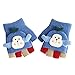 Gants pour enfant Demi-doigt Flip Mitaines Dessin Animé Ours Imitation Cachemire Gants Imperméable Singe Gants Thermique Froid et Peluche Hiver Chaud Gants pour 3-5 ans, bleu, 3-5 ans
