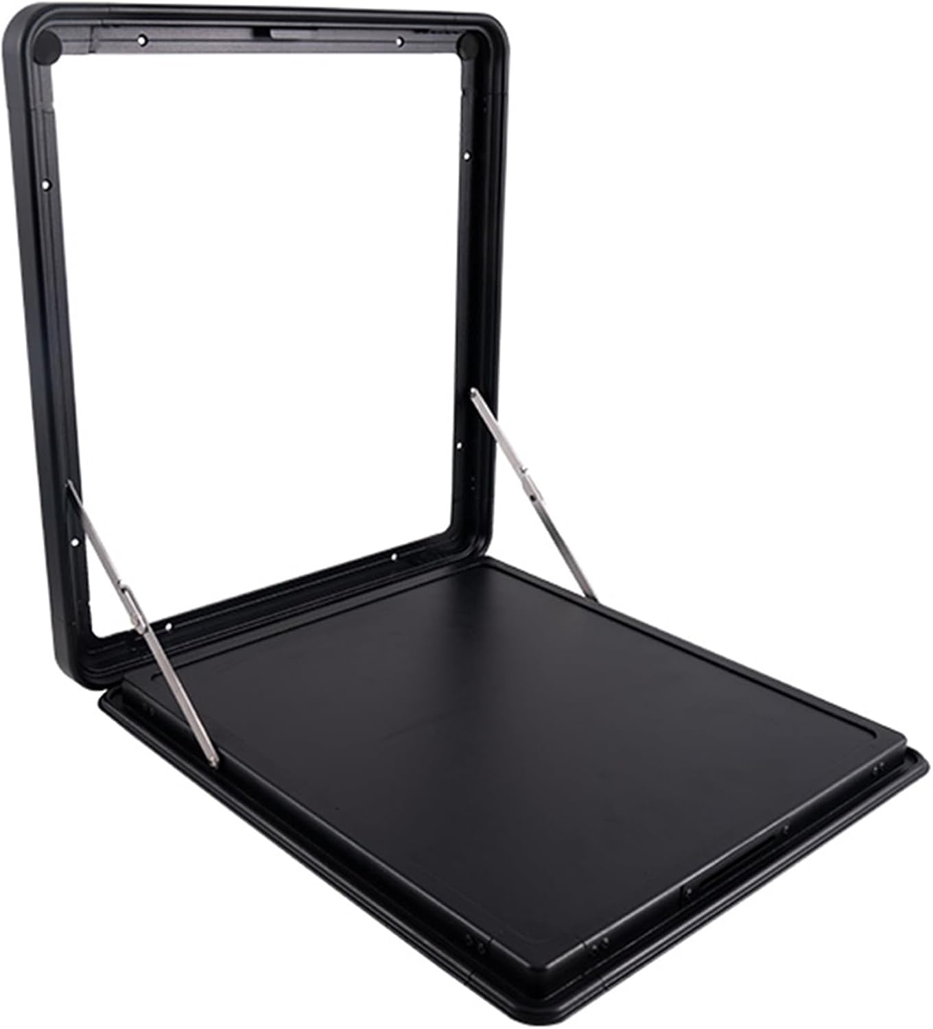 Foldable RV Wall Table, Lockable Picnic Table for Campervans & Motorhomes, Compact External Folding Table (Black, 40cm/15.7in) - Space-Saving Solution