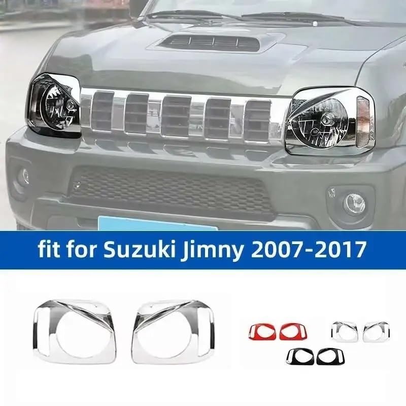 Cubierta de faro para Suzuki Jimny 2015: capó decorativo de luz y faro en plata 2