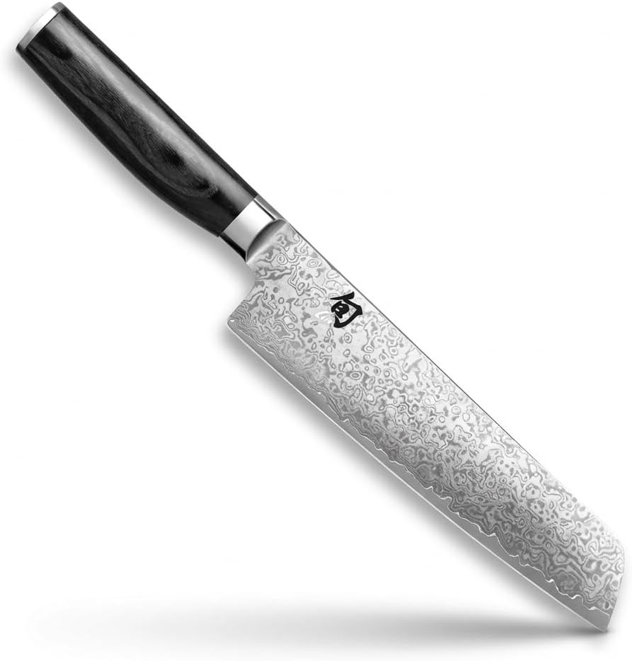 KAI Shun Premier Tim Mälzer Minamo Santoku, 32-Layer Damasan Steel, Black Handle, TMM-0702