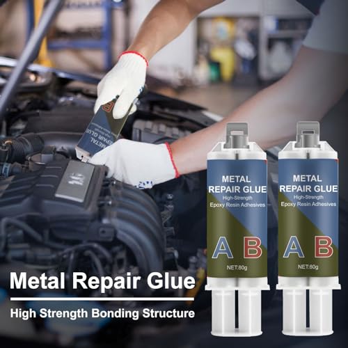160g Metallkleber, 2 Komponenten Epoxidharz Kleber Extra Stark Metallkleber zur Verklebung von Metall, Edelstahl, Holz, Keramik - Flüssigmetall Schweißkleber zum Reparieren, Gusseisen