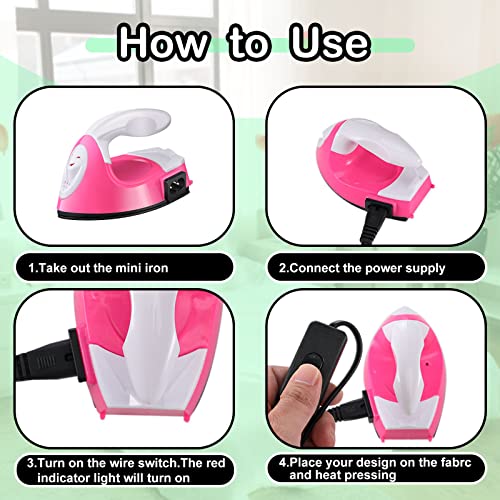 Zhehao ZHEHAO-MINI HEAT PRESS-58 4 Pcs Mini Craft Iron Portable Handy Mini Iron Mini Heat Transfer Machine thumb #4