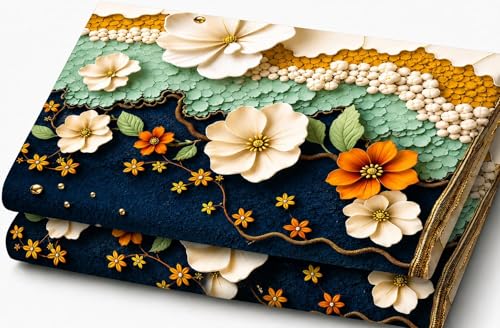 Image of RUMPS 7D Digital Floral Bedsheet with 2 Pillow Covers, King Size Flat Bedsheet 90x100 Inch, Designer Flower Printed Bedsheet