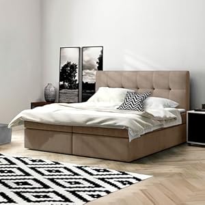 Imebel Holly Boxspringbett 160x200 Beige mit Topper