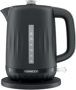 Kenwood Ripple Kettle ZJP06.000BK, Electric Kettle with 360° Swivel Base, Water Level Indicator, Cord Storage, Boil-Dry Protection, removable Filter, Capacity 1.5L, 3000W, Midnight Black