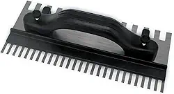 Desempenadeira de Aço Bidentada com Regulagem 270 mm x 120 mm P/Aplicação de Argamassa Acabamento Pedreiro Timoteo Profissional