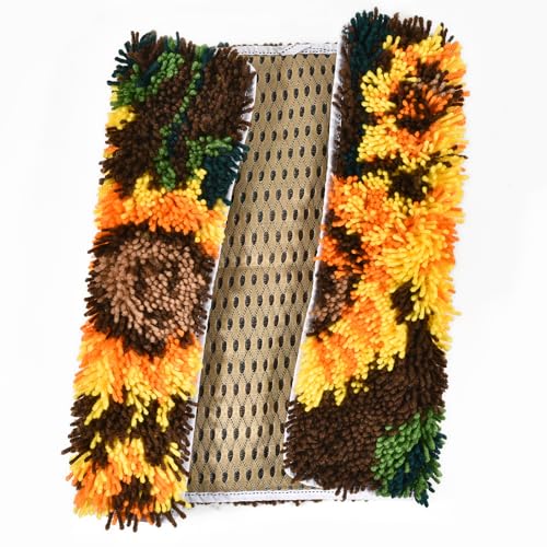 Image of Gift2u Sunflower Latch Hook Rug Kit for Adults, DIY Handmade Tapestry Kit Crochet Yarn Kit, 20x16 Inch