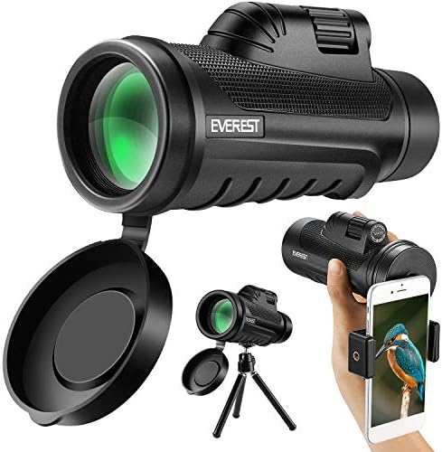 Eerest High Powered Monocular 12x50 with BAK4 Prism and FMC Coating for Smartphone Holder and Tripod, Telescope Perfect for Bird Watching Hiking Concerts Wildlife