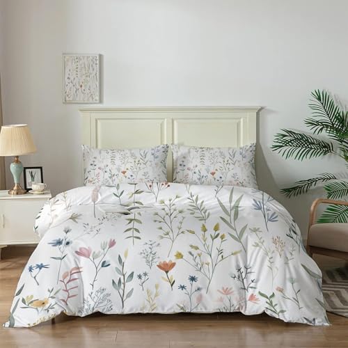 Parure housse de couette fleurs vertes rétro de qualité supérieure - 2