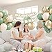 Sage green Balloons, 60pcs 12inch Sage green Sand White Metallic Gold Confetti Balloons for Boho Birthday Wedding Bridal Baby Shower Engagement Party Decorations