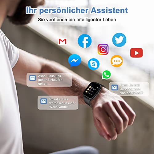 Blackview Smartwatch R3 Herren Damen Fitnessuhr,1,3 Zoll Smart Watch, Armbanduhr mit Pulsmesser Schlafmonitor Musiksteuerung SpO2,Schrittzähler Uhr Sportuhr, Aktivitätstracker für Android iOS,Schwarz - Image 4