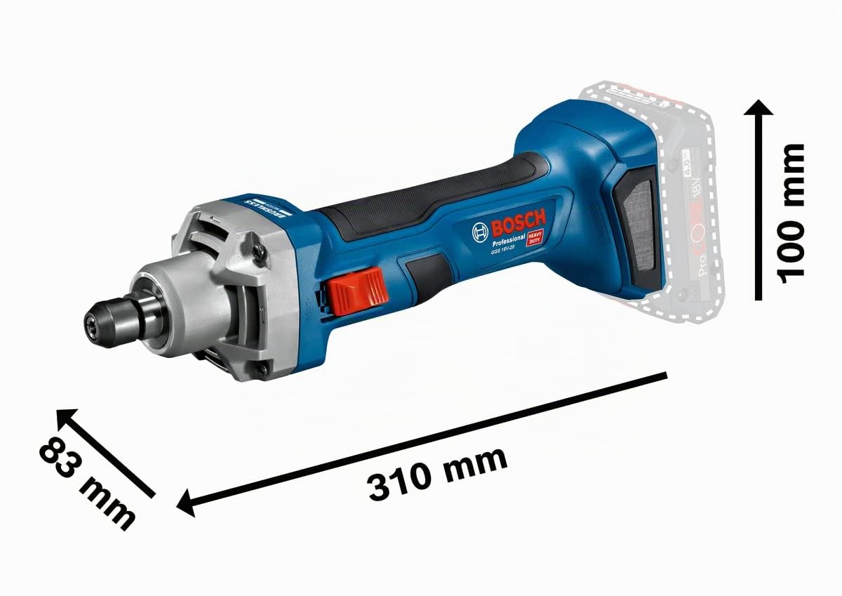 Bosch Professional 18V System meuleuse droite sans-fil GGS 18V-20 (avec 2 clés plates 19 mm, L-BOXX)