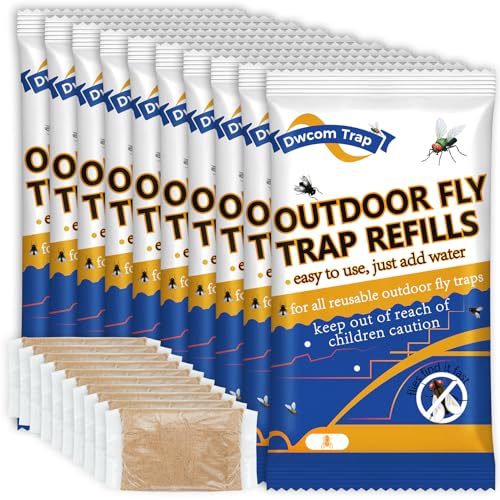 10x1.06oz Fly Bait Trap Refill Packets, Flies Attractant Refills for All Reusable Fly Traps Outdoor
