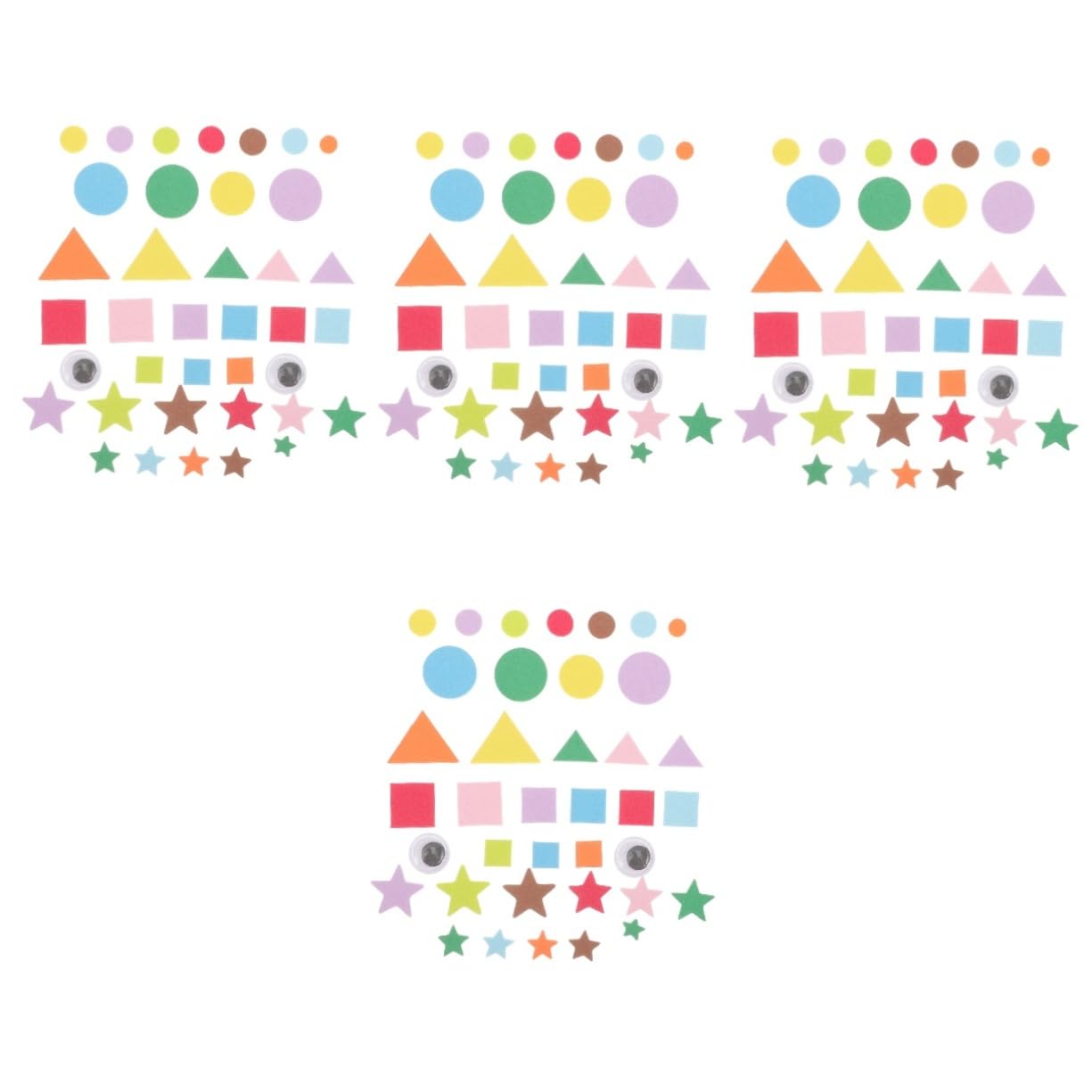 4 Juegos Pegatinas de Espuma Geométricas para Autoadhesivas para Manualidades y Decoración y Juguetes Colores Brillantes y Divertidos