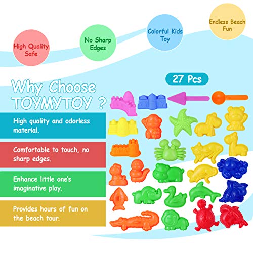 Toyvian 27PCS Verão Conjuntos de Brinquedos de Areia de Praia Brinquedos Modelo Animal Brinquedos da