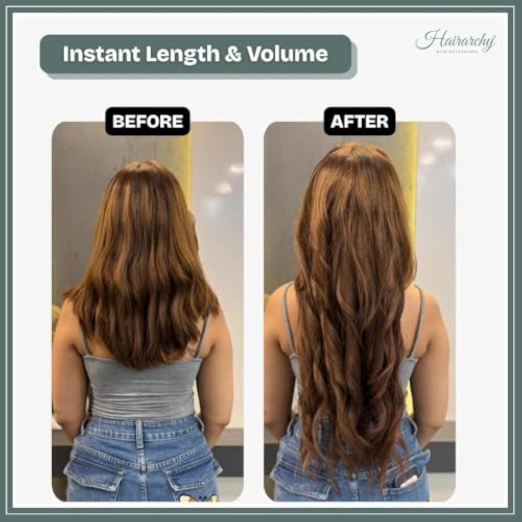 Hairarchy I-Tip Real Human Hair Extensions, Natural Black