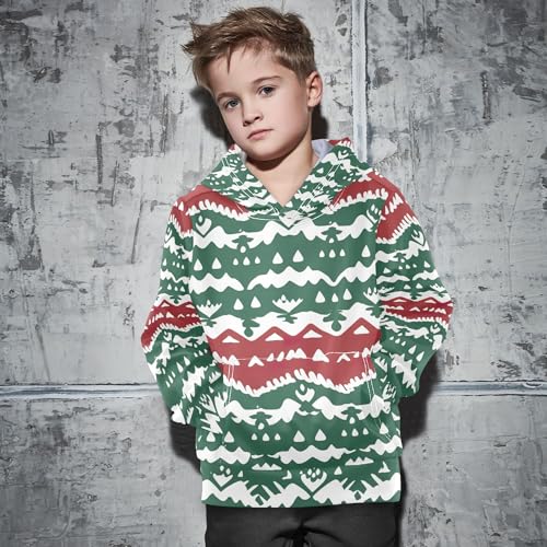 Kids Hoodies Sweaters Christmas Xmas Trees Hooded Sweatshirts with Big Pockets for Boys Girls B04003104