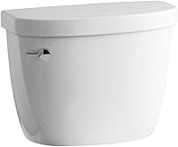 Kohler Cimarron 1.28 GPF Toilet Tank 4369-0 with AquaPiston Flush & Left-Hand Trip Lever, White - WaterSense