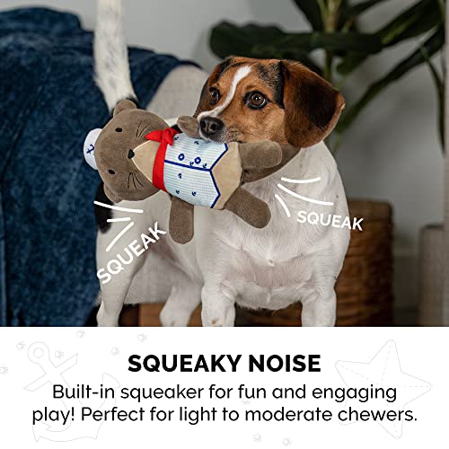 Image of Furhaven 2-Pack Squeaky Plush Dog Toys for Small /Medium Dogs, Washable w / Ruff Stuff Reinforcement - Dapper Dandies Nautical Collection - Otter /Puffin, Set of 2