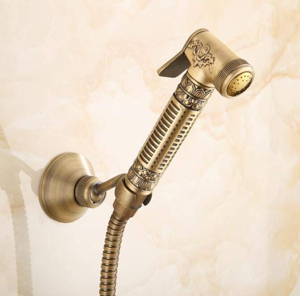Grifo de bronce para lavabo de baño con ducha spray de cobre 8