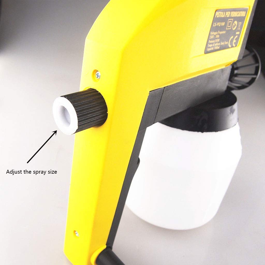 Pulverizadores de Pintura eléctricos de Bricolaje de Mano Amarillo Aerógrafo 100W Sistema de Pistola de pulverización portátil Profesional Pulverizador de Valla para el hogar para