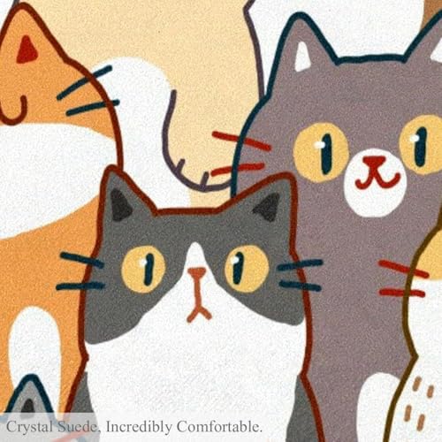 Tapis de bain antidérapant chat rond 1m pour sol sécurisé