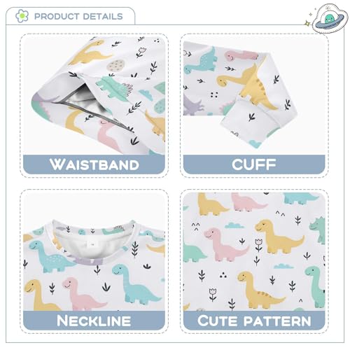 JUNZAN Cute Dinosaurs White Kids Boys Sweatshirt Hoodie Fleece Outerwear for Kids Camping 4T3