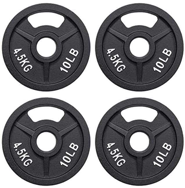 Signature Fitness Cast Iron Plate Weight Plate for Strength Training and Weightlifting, Olympic or Standard