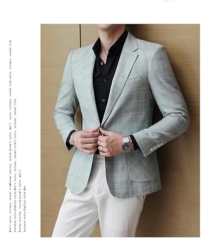 Jaqueta masculina casual de primavera e outono com dois botões blazer masculino slim para homens, Li