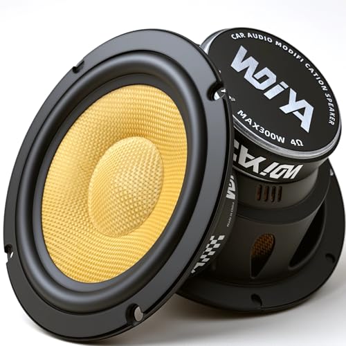 Image of Upgrade 6.5 Inch Car Speakers - 300W Peak Power, 4 Ohm, Glass Fiber Cone for Deep Bass & Clear Mid-Low Frequency - High Sensitivity Stereo, Shockproof - Professional Car Audio System