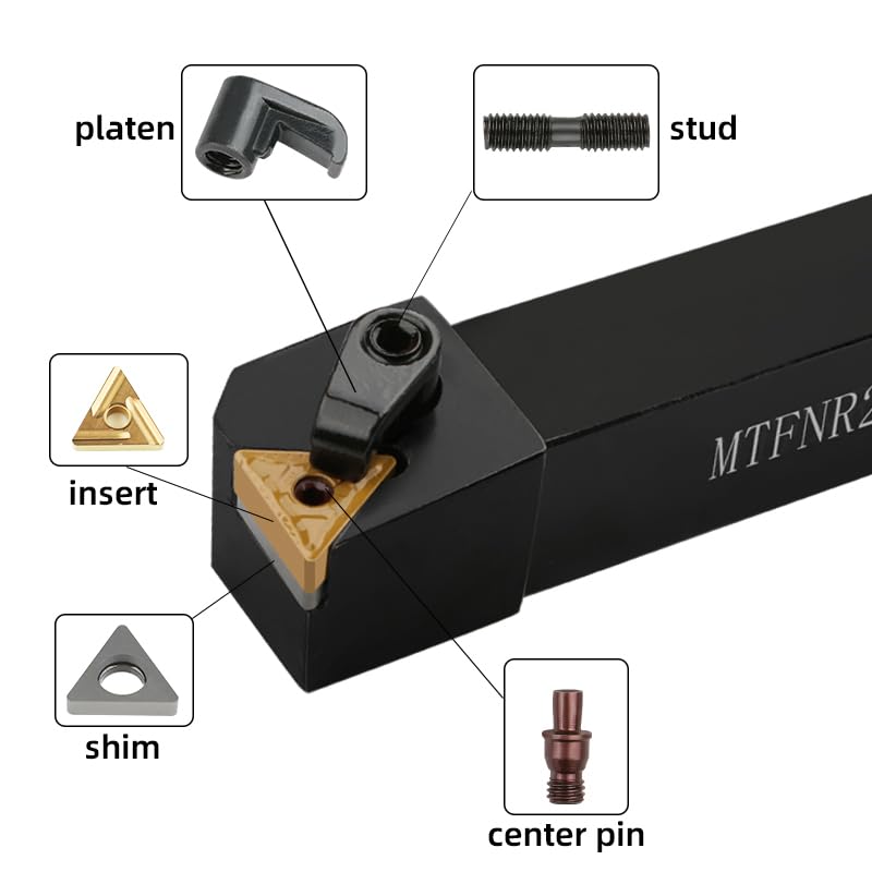 1pc External Turning Tools Holder MTFN MTFNL1616K16 MTFNR2020K16 MTFNR2525M22 3232P16 Lather CNC Machine Bar Cutting Tool(MTFNR3232M16)