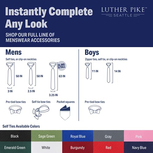 Luther Pike Seattle Handmade Self Tie Ties For Boys Woven Boys Navy Blue Ties: Neckties For Kids Wedding Graduation thumb #6