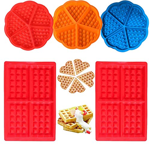 Silikon-Waffelform Tangger 5 PCS Silikon Backform
