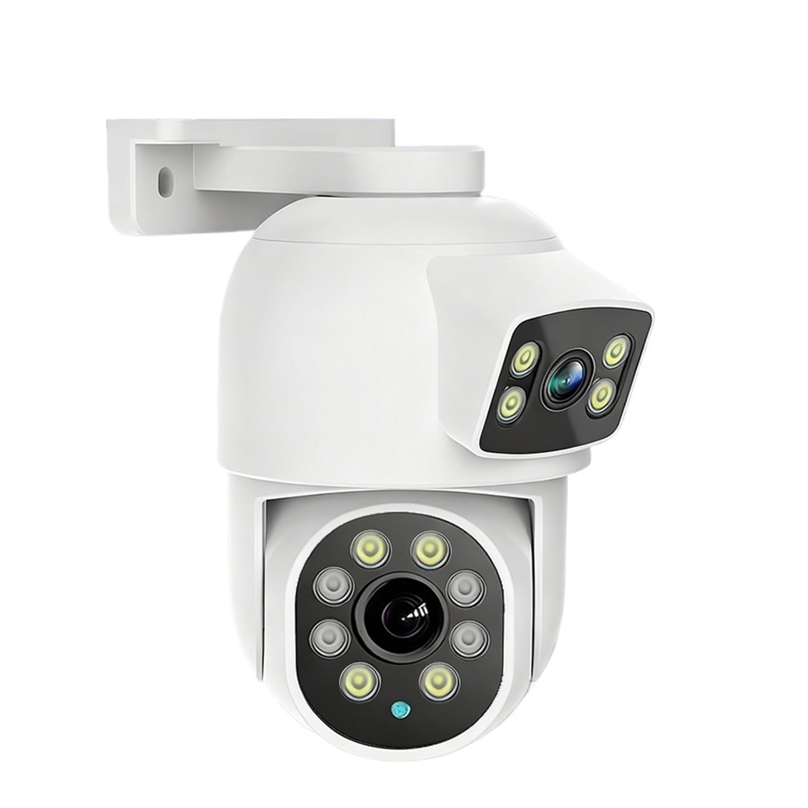 JVDDI WIFI+POE Rj45 Network 8MP 4K ICsee Dual Lens Dome PTZ Camera Security Monitoring 360° Tracking Home Outdoor Color Night Vision(8MP POE 128G Card)