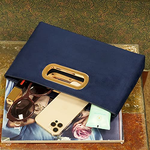 Image of Top Handle Faux Suede Clutch