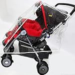 Universal Regenverdeck für Geschwister-Buggy,Regenschutz Zwillingswagen,Rain Cover Twin Universal Regenschutz für Zwillinge Doppelkinderwagen Kinderwagenzubehör (Linker und rechter Sitz)