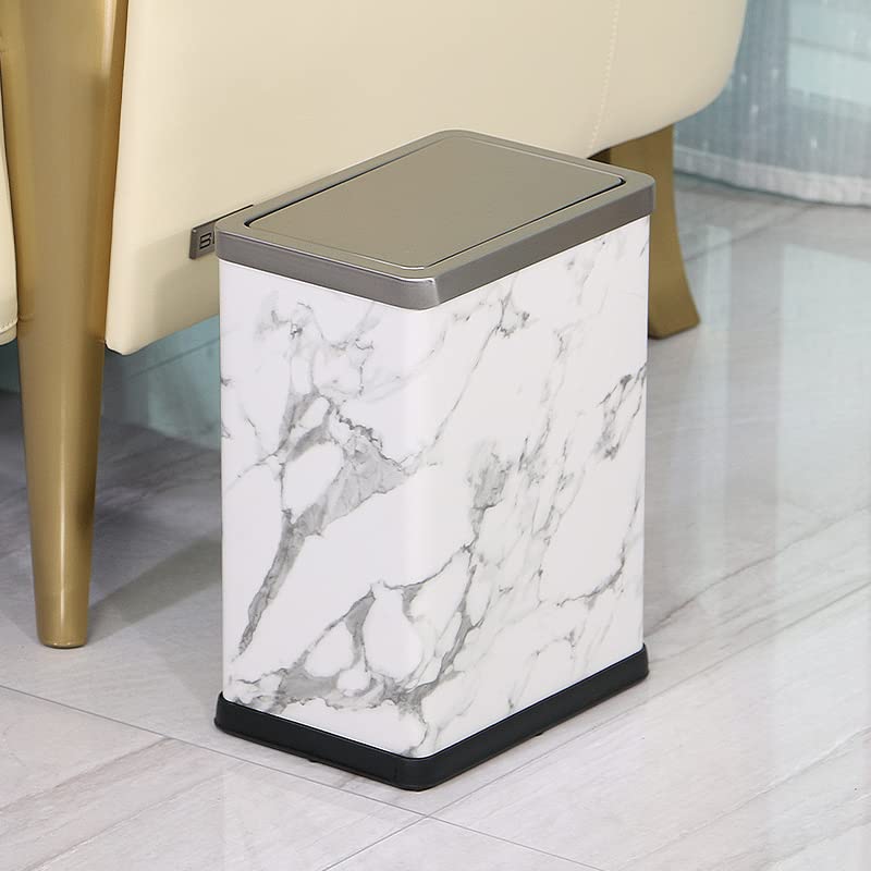 Miniatura 3 de JINYCOME Cubo de basura pequeño de 2.6 galones para oficina, baño, con tapa oscilante, cubo de basura para sala de estar, dormitorio, papelera
