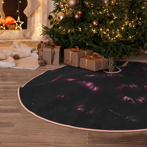 Jupe de sapin de Noël avec imprimé rose gothique rustique - 7