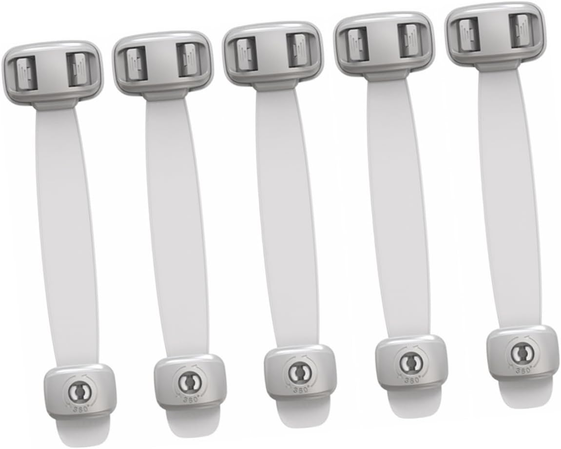 5pcs Child Safety Drawer Locks for Refrigerator Adjustable Cabinet Lock Sturdy Plastic Suitable for Homes Children