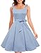Bbonlinedress 1950's Bowknot Vintage Retro Polka Dot Rockabilly Swing Dress Blue White Dot M