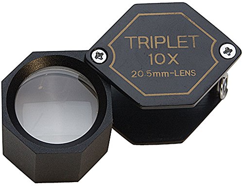 Economy Hexagonal Loupe, 10x Triplet, Black 20.5 Millimeters | ELP-757.01