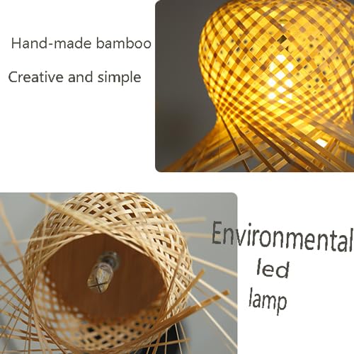 Suspension industrielle en bambou avec éclairage créatif rétro - 6