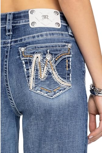 Miss Me Women's Maya Logo Faux Flap Pockets High-Rise Wide Leg Jeans3