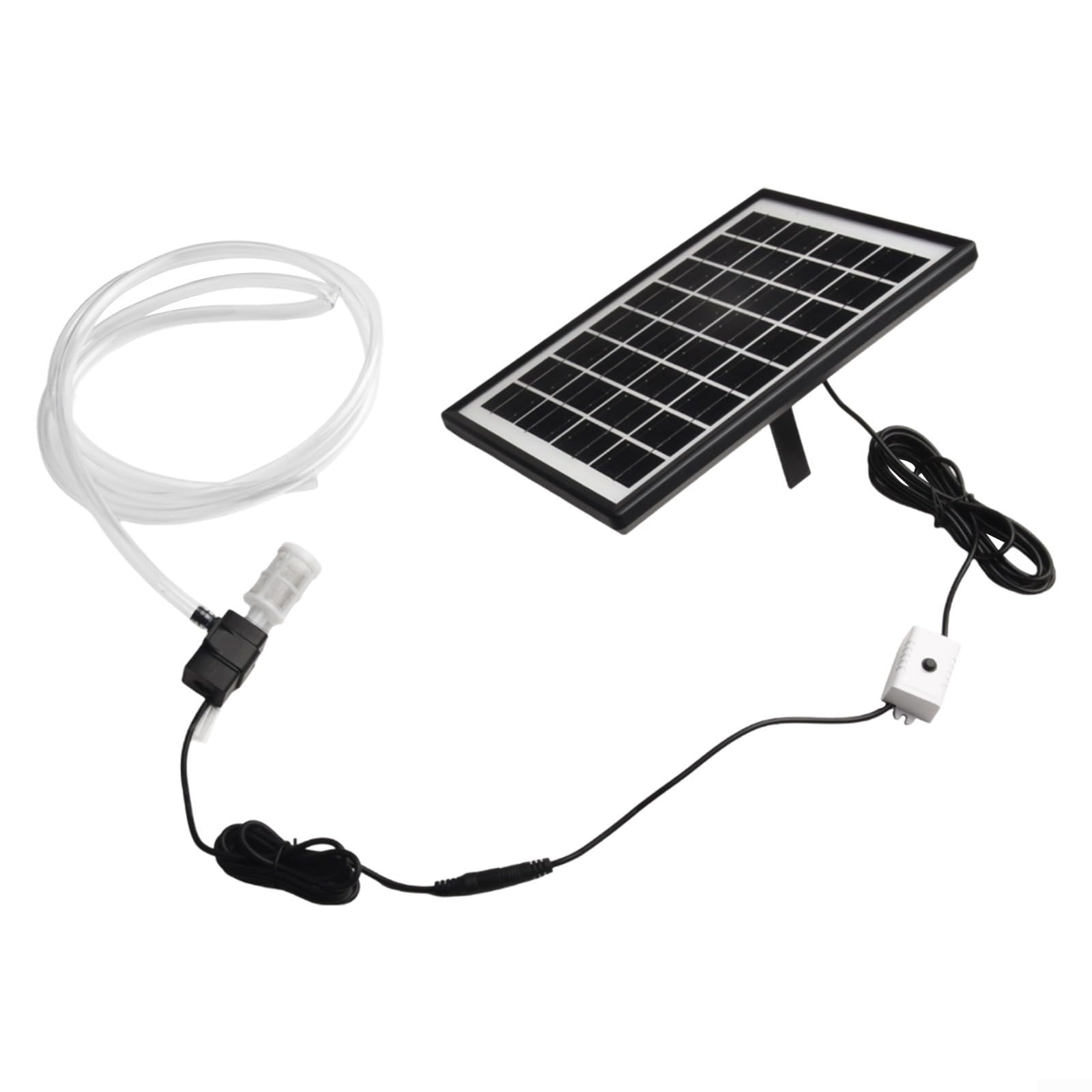 Kit de bomba de agua solar, panel de 6 W, 9 V, 12 V, bomba sumergible CC de 240 l/h, caudal de 2 m, filtro de tubo, para estanque, fuente, acuario, rocalla al aire libre