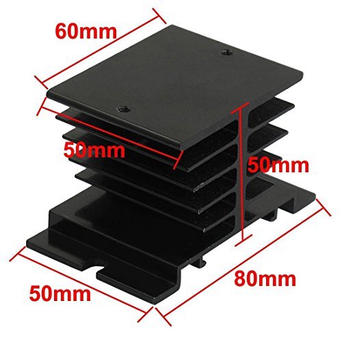 Blue Sky the Color of Imagination RilexAwhile Aluminum Heat Sink for Solid State Relay SSR Radiator Module Black for 10A-40A