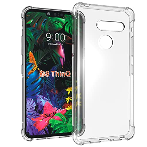 USTIYA Case for LG G8 ThinQ Clear TPU Four Corners Protective Cover Transparent Soft