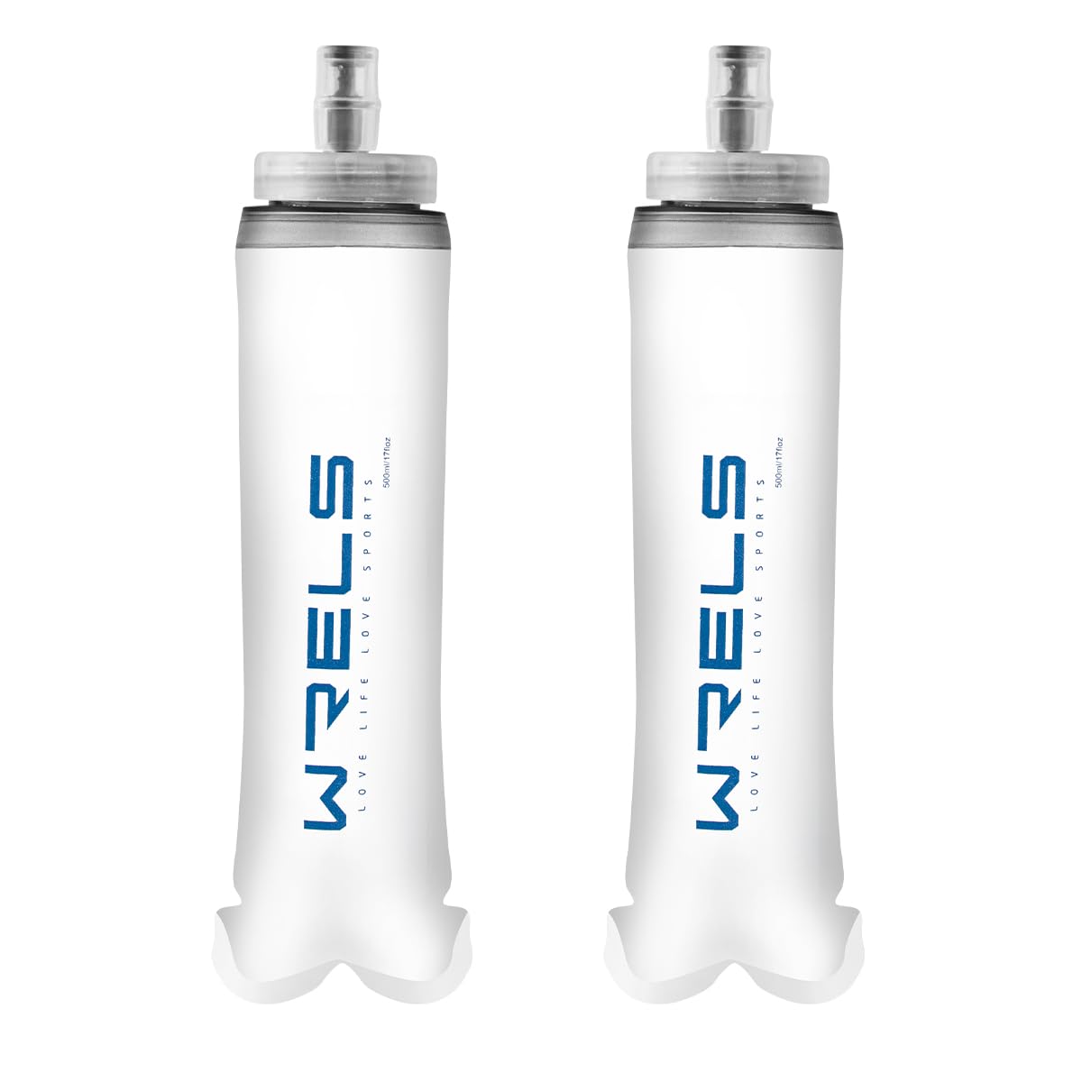 WRELS Faltbare, weiche Wasserflasche für draußen, zusammenklappbar, für Radfahren, Marathon, Trail-Rennen