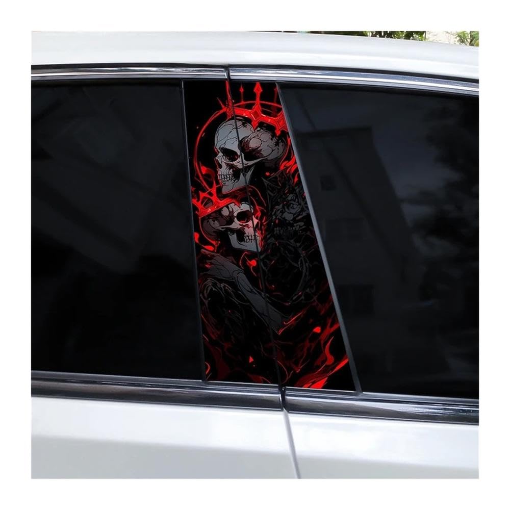 Bertdcx D Skull Poker Stickers Car Oor Pillar Iy Car Esign Cover Scratches Auto Parts(D)