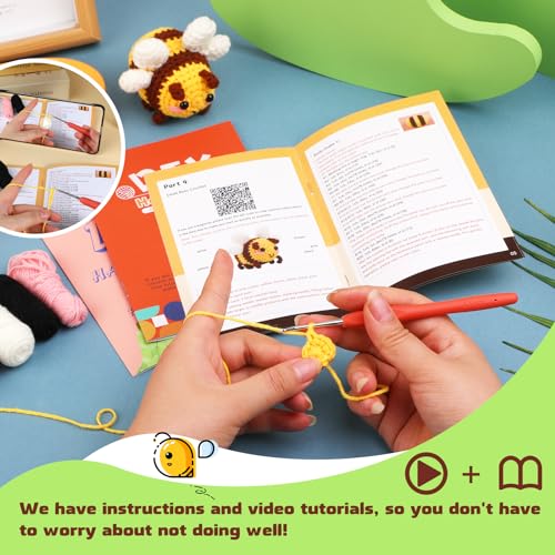 ENCHOL Beginner Crochet Kit, Cute Bees Crochet Kit - Image 3
