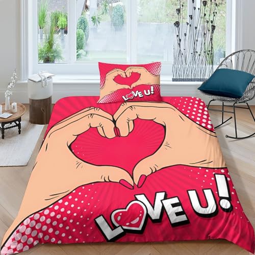 Housse de couette 3D imprimé 135x200 cm parure de lit single en microfibre